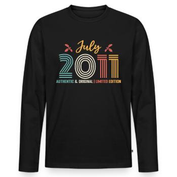 July 2011 birthday July 2011 July - Men's Premium Organic Long Sleeve Shirt - black - Front - Nico (187cm)