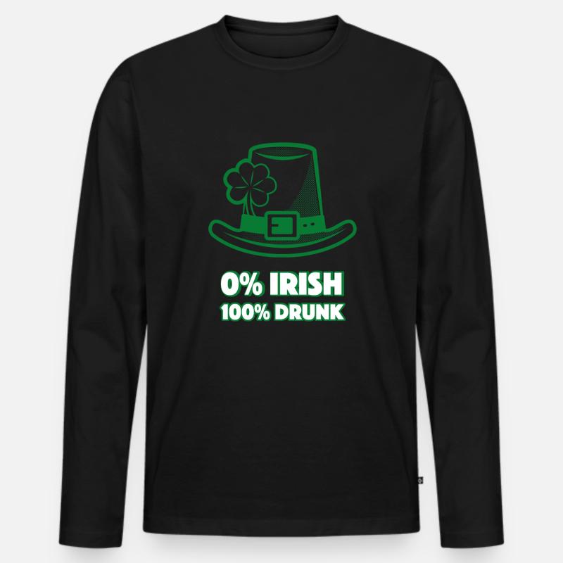 Irish - Männer Premium Bio Langarmshirt - Schwarz