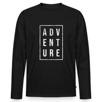 aventure - T-shirt manches longues Premium bio Homme - noir - Devant - Nico (187cm)