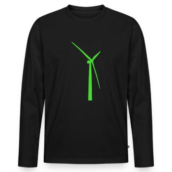 Wind power Wind energy Wind turbine sustainable - Men's Premium Organic Long Sleeve Shirt - black - Front - Nico (187cm)