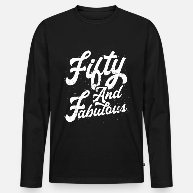 Fünfzig und fabelhaft - Männer Premium Bio Langarmshirt - Schwarz