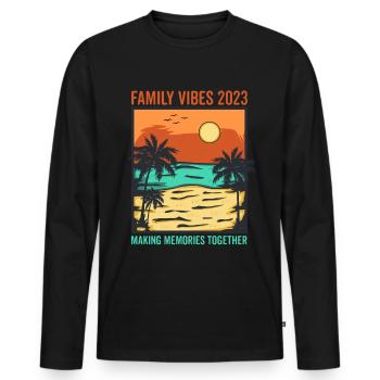 Family Vibes 2023 Créer des souvenirs ensemble - T-shirt manches longues Premium bio Homme - noir - Devant - Nico (187cm)