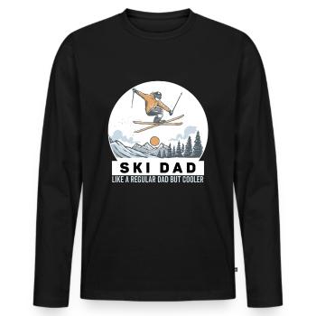 Ski-Vater wie ein normaler Vater, aber cooler lustiges Skifahren - Männer Premium Bio Langarmshirt - Schwarz - Vorne - Nico (187cm)