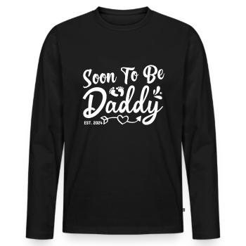 Soon to Be Daddy 2024, Daddy To Be, New Dad - Men's Premium Organic Long Sleeve Shirt - black - Front - Nico (187cm)