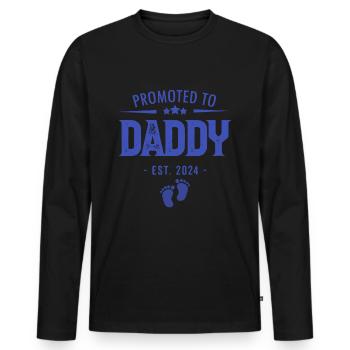 Promoted to Daddy Est 2024 | daddy To Be 2024 - Men's Premium Organic Long Sleeve Shirt - black - Front - Nico (187cm)