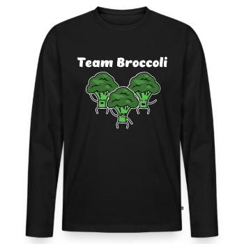 Team broccoli - Men's Premium Organic Long Sleeve Shirt - black - Front - Nico (187cm)