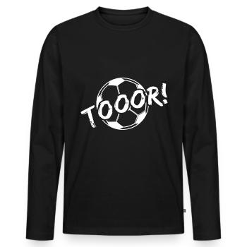 Fussball - Tor! - Männer Premium Bio Langarmshirt - Schwarz - Vorne - Nico (187cm)