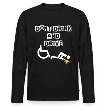 Wheelchair user - Men's Premium Organic Long Sleeve Shirt - black - Front - Nico (187cm)