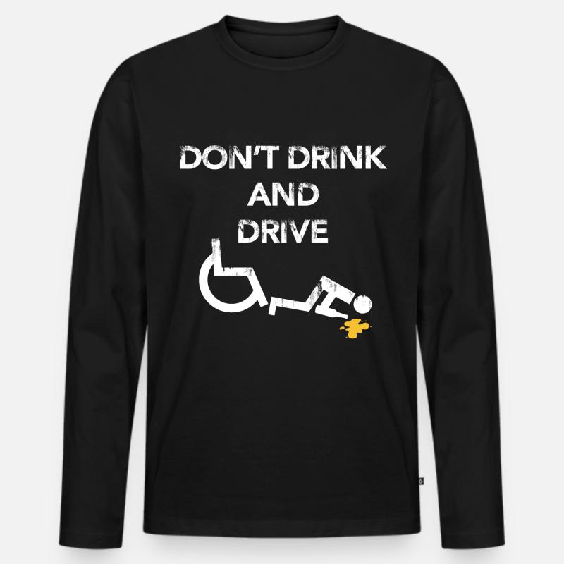 Rollstuhlfahrer - Männer Premium Bio Langarmshirt - Schwarz