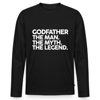 Godfather gift - Men's Premium Organic Long Sleeve Shirt - black - Front - Nico (187cm)