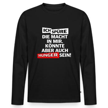 Witziger Spruch - Männer Premium Bio Langarmshirt - Schwarz - Vorne - Nico (187cm)