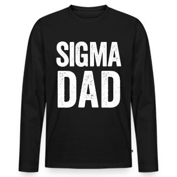 Sigma Papa - Männer Premium Bio Langarmshirt - Schwarz - Vorne - Nico (187cm)
