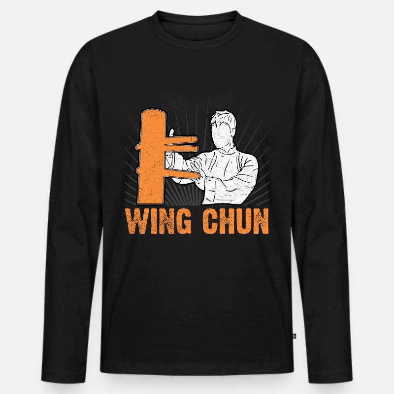 Wing Chun - Männer Premium Bio Langarmshirt - Schwarz