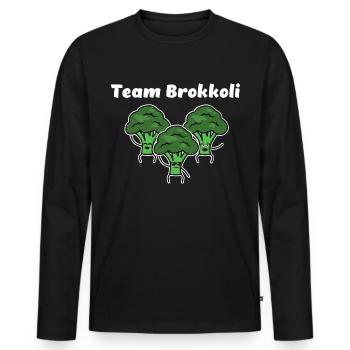 Team broccoli - Men's Premium Organic Long Sleeve Shirt - black - Front - Nico (187cm)