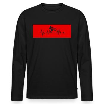 Bike Heartbeat Mountain Bike Cycling Bicycle - T-shirt manches longues Premium bio Homme - noir - Devant - Nico (187cm)
