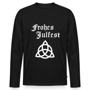 Germanen Heide Heiden Frohes Julfest Wikinger - Männer Premium Bio Langarmshirt - Schwarz - Vorne - Nico (187cm)