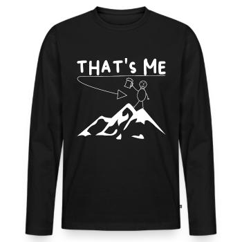 Hiking and beer - That's me - Men's Premium Organic Long Sleeve Shirt - black - Front - Nico (187cm)