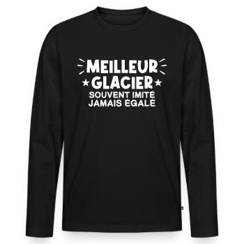 Glacier | Je suis le meilleur Glacier - T-shirt manches longues Premium bio Homme - noir - Devant - Nico (187cm)