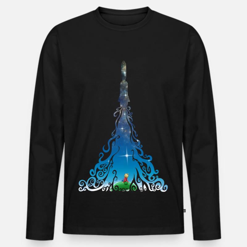 Rocket dreams - Männer Premium Bio Langarmshirt - Schwarz