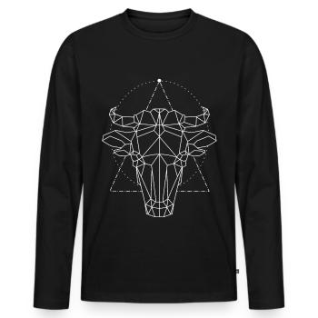 Bull bull - Men's Premium Organic Long Sleeve Shirt - black - Front - Nico (187cm)