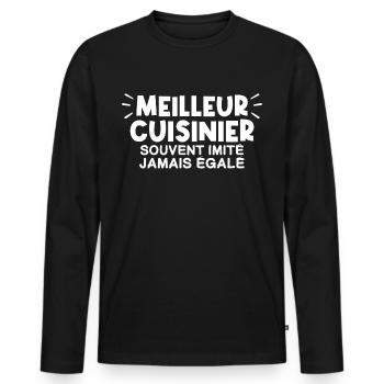 Cuisinier | Je suis le meilleur Cuisinier - T-shirt manches longues Premium bio Homme - noir - Devant - Nico (187cm)