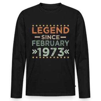 Cadeau d’anniversaire 1973 50e anniversaire - T-shirt manches longues Premium bio Homme - noir - Devant - Nico (187cm)