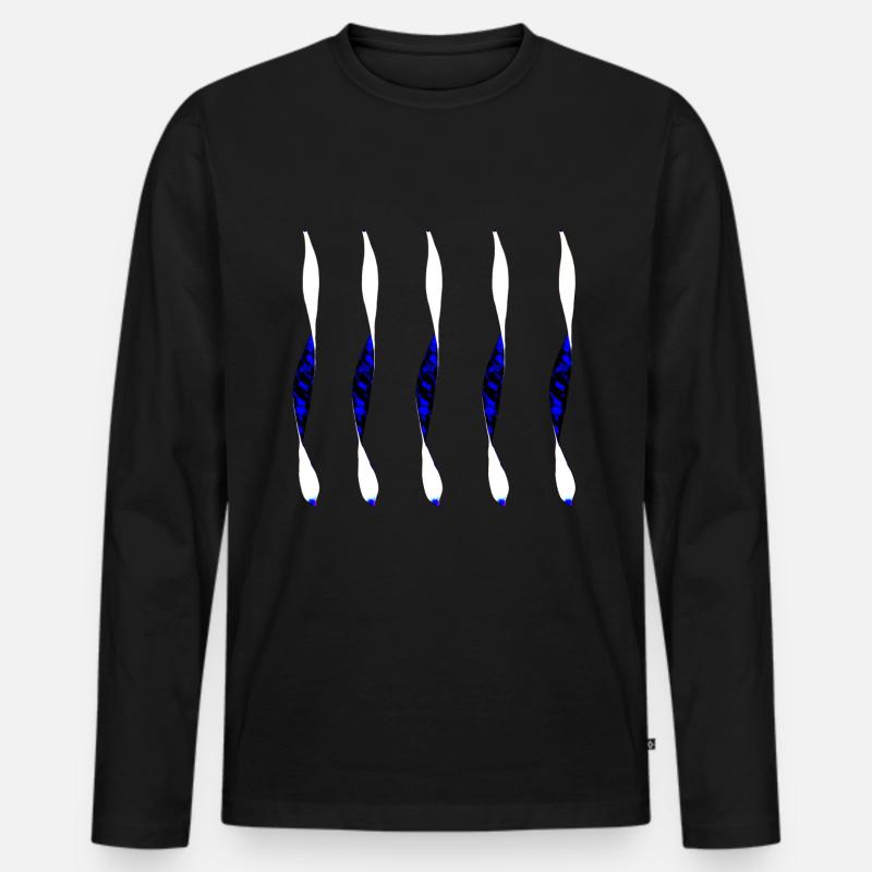 verdrehtes Design - Männer Premium Bio Langarmshirt - Schwarz
