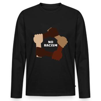 Pas de place pour le racisme - L’homme Égalité - T-shirt manches longues Premium bio Homme - noir - Devant - Nico (187cm)