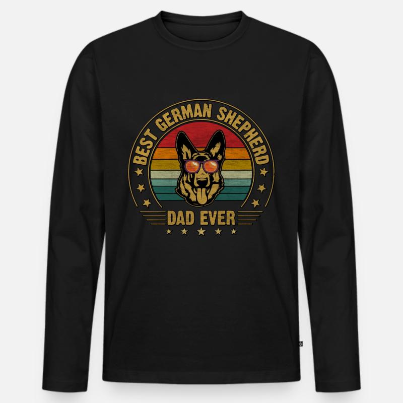 Bester Deutscher Schäferhund-Vater aller Zeiten - Männer Premium Bio Langarmshirt - Schwarz