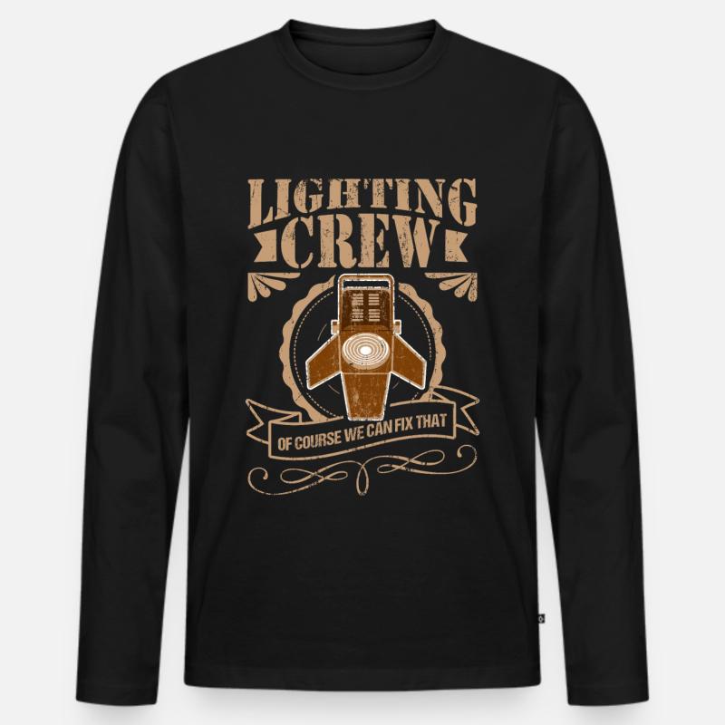 Lichttechniker Crew Licht Event Geschenk - Männer Premium Bio Langarmshirt - Schwarz