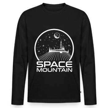 Astronomie Space Mountain UFO Weltraum Geschenk - Männer Premium Bio Langarmshirt - Schwarz - Vorne - Nico (187cm)
