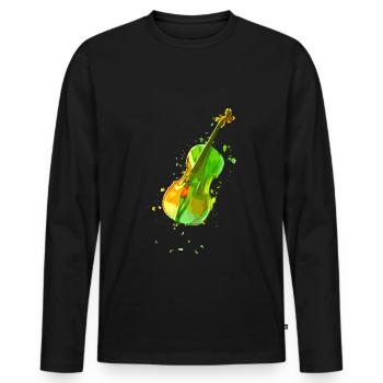 Cellist Geschenkidee Cellospieler Art.-Nr. - Männer Premium Bio Langarmshirt - Schwarz - Vorne - Nico (187cm)
