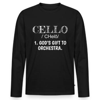 Définition du Cello Cellist Idea Gift Cello Player - T-shirt manches longues Premium bio Homme - noir - Devant - Nico (187cm)