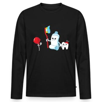 Dentiste Dentiste Dentiste Dentiste Dentiste - T-shirt manches longues Premium bio Homme - noir - Devant - Nico (187cm)