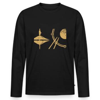 Drums Drummer Geschenkidee Drumming Drummer Art - Männer Premium Bio Langarmshirt - Schwarz - Vorne - Nico (187cm)