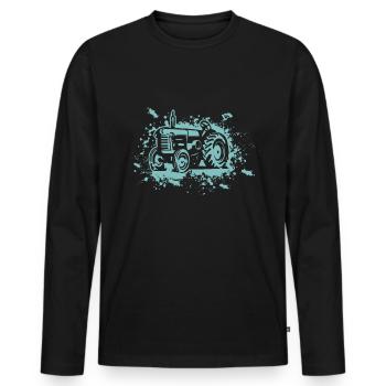 Tractor Love Farmer Gift Farming Farm Agriculture - Men's Premium Organic Long Sleeve Shirt - black - Front - Nico (187cm)