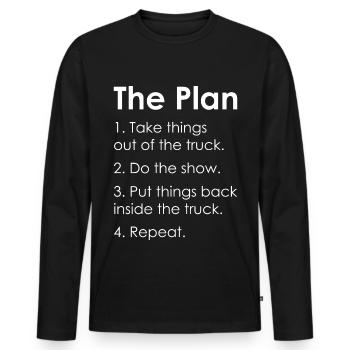 STAGEHAND CREW PLAN Lichttechniker Geschenk - Männer Premium Bio Langarmshirt - Schwarz - Vorne - Nico (187cm)