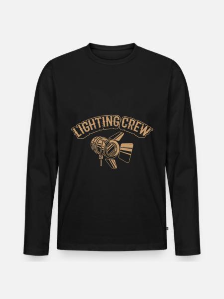 LIGHTING CREW Retro light lighting technician gift - Men's Premium Organic Long Sleeve Shirt - black
