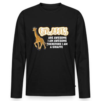 Giraffen sind fantastisch - Männer Premium Bio Langarmshirt - Schwarz - Vorne - Nico (187cm)