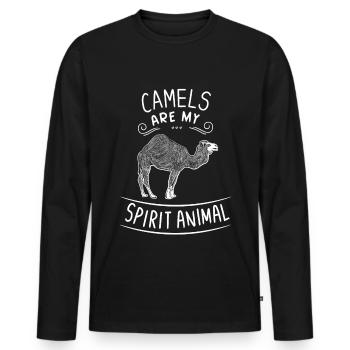 Kamele sind mein Geist-Tierdromedar-Geschenk-Kamel - Männer Premium Bio Langarmshirt - Schwarz - Vorne - Nico (187cm)