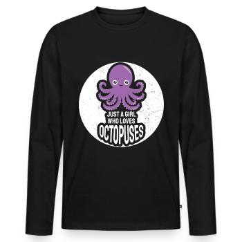 Just A Girl Who Loves Octopuses Squid Ward Octopus - Men's Premium Organic Long Sleeve Shirt - black - Front - Nico (187cm)