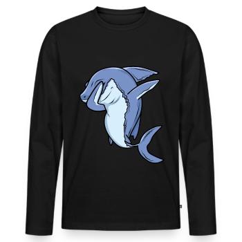 Dabbing Shark Dab Dance Gift - T-shirt manches longues Premium bio Homme - noir - Devant - Nico (187cm)