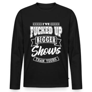 Technicien en éclairage ingénieur du son - T-shirt manches longues Premium bio Homme - noir - Devant - Nico (187cm)