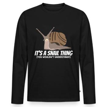 C'est un cadeau d'escargot - T-shirt manches longues Premium bio Homme - noir - Devant - Nico (187cm)