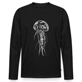 Jellyfish Art Illustration Medusa Gift - Men's Premium Organic Long Sleeve Shirt - black - Front - Nico (187cm)