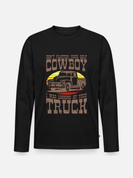 PICKUP TRUCK FUNNY US Pickup Oldtimer US Car - Premium økologisk langermet T-skjorte for menn - svart