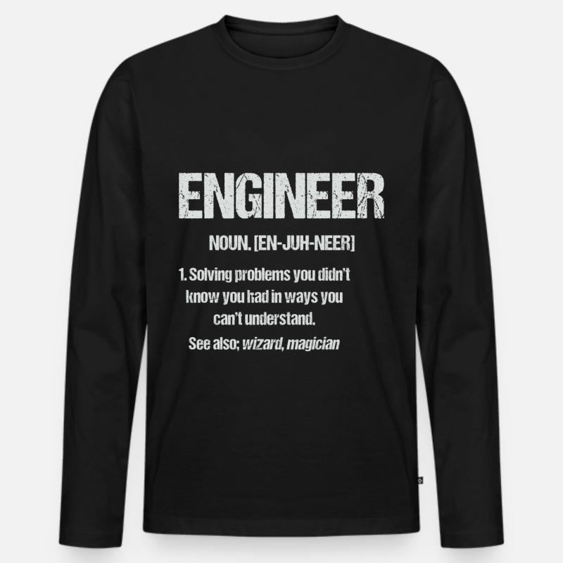 Engineer Lustig Engineering Degree - Men's Premium Organic Long Sleeve Shirt - black