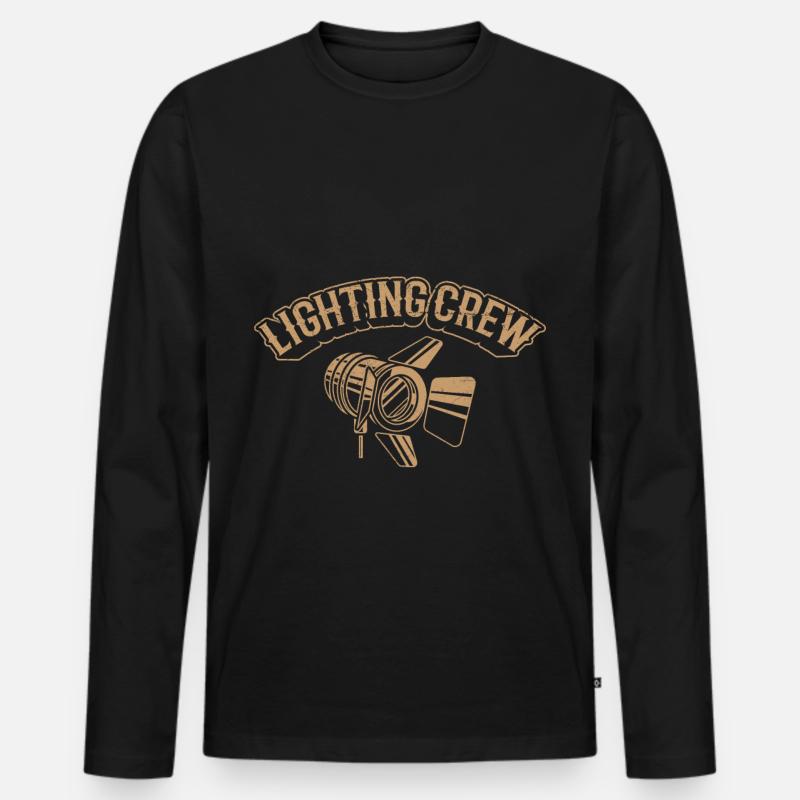 LIGHTING CREW Theater Lichttechniker - Männer Premium Bio Langarmshirt - Schwarz