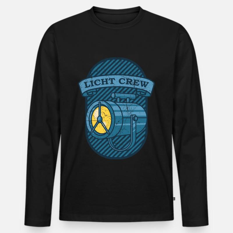 Licht Crew Theater Lichttechniker - Männer Premium Bio Langarmshirt - Schwarz