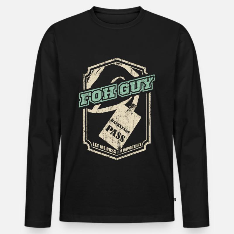 Tontechniker Spruch Veranstaltungstechniker - Männer Premium Bio Langarmshirt - Schwarz